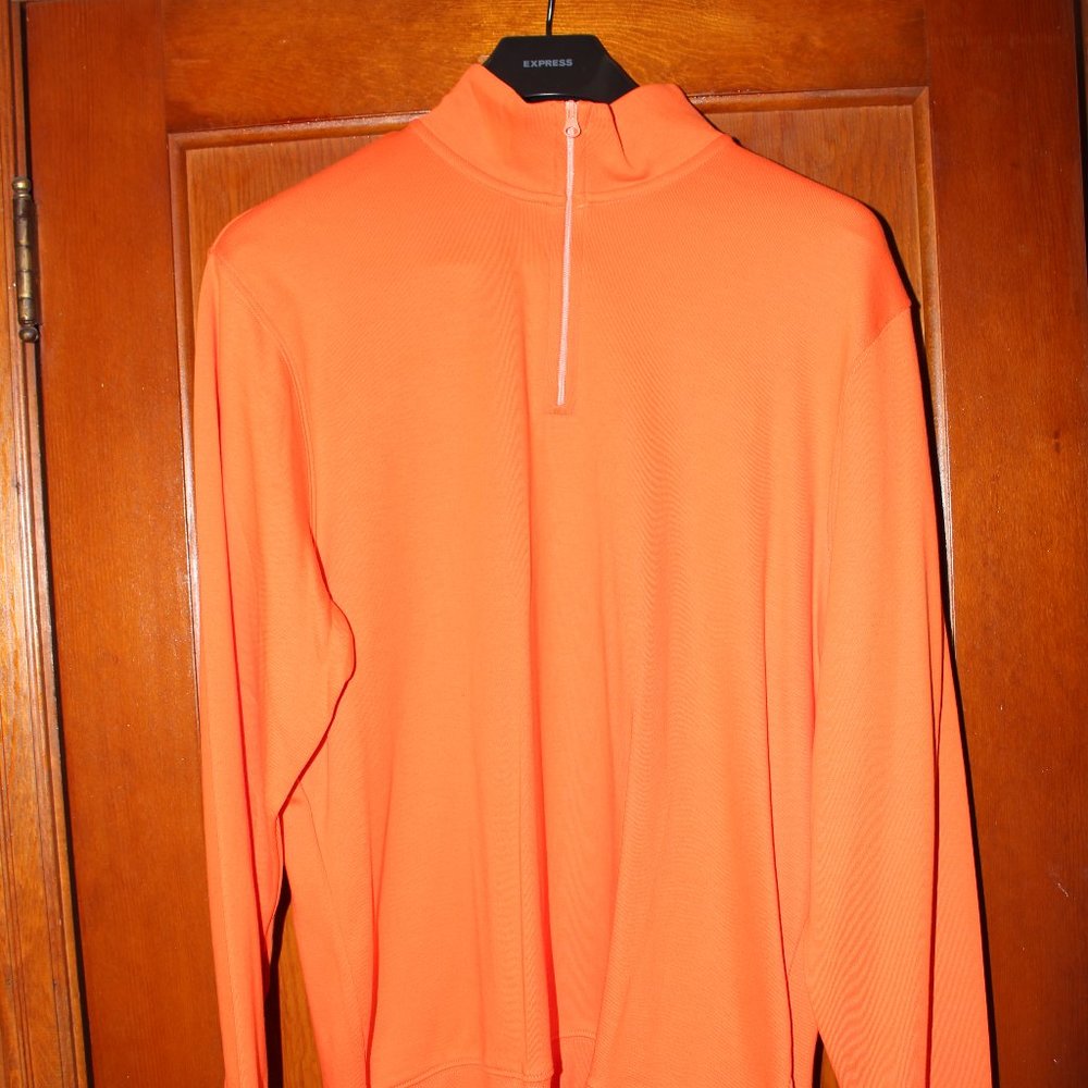 Vineyard Vines Mens 1/4 Zip Orange Medium